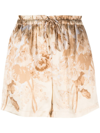 SHORTS IN SETA STAMPATI CON COULISSE