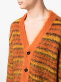 CARDIGAN IN MISTO MOHAIR A RIGHE