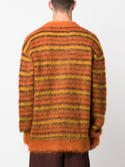 CARDIGAN IN MISTO MOHAIR A RIGHE