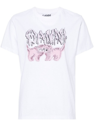 T-SHIRT IN COTONE CON STAMPA CATS