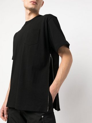 T-SHIRT IN COTONE CON ZIP LATERALE