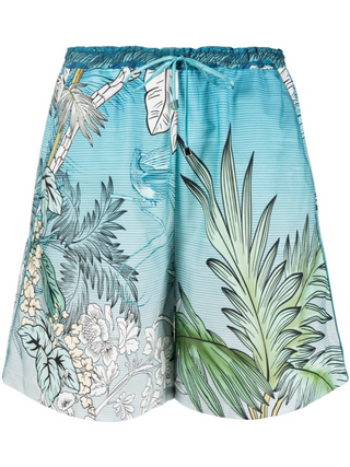 SHORTS IN COTONE STAMPATO CON COULISSE