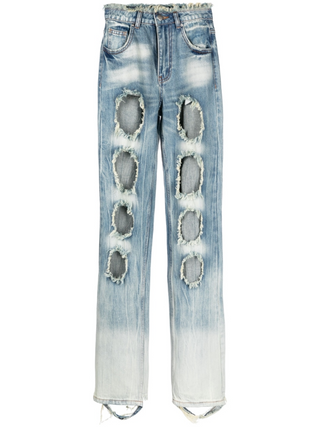 JEANS IN DENIM CON CUT-OUT