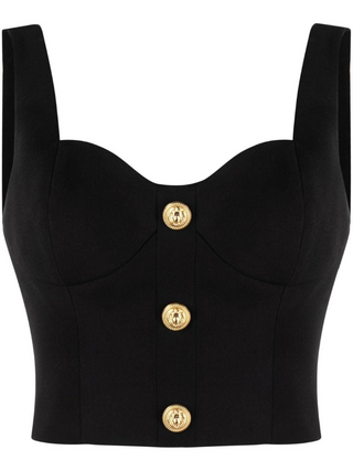 TOP BUSTIER CON SPALLINE E BOTTONI GOFFRATI