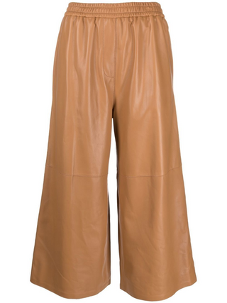 PANTALONE CROPPED IN PELLE